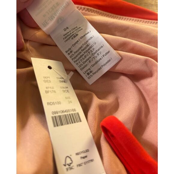 J. Crew Red Ruched Sweetheart Swimsuit Plus Size 24 NWT - Picture 6 of 6